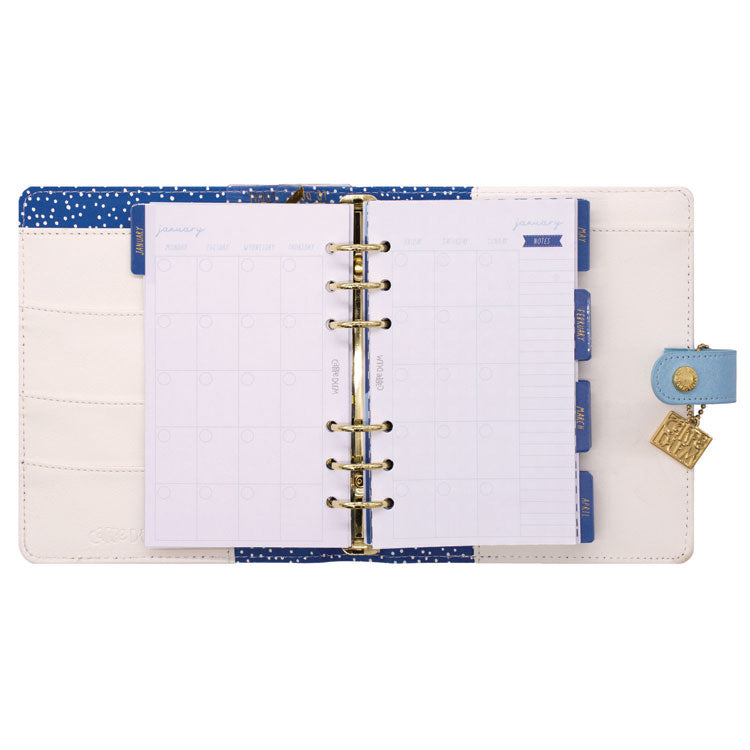 Personal Planner, Feathers, 7.48 x 6.42, Blue/Cream/Pink Cover, 12-Month, Undated