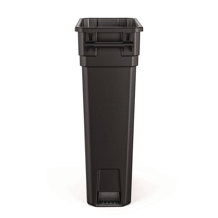 23 Gallon Resin Slim Trash Can, Plastic, Black