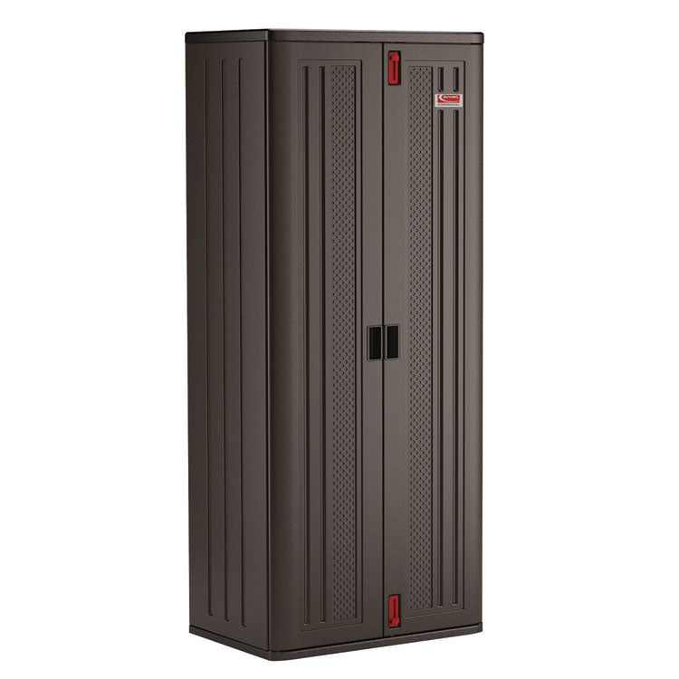 Tall Storage Cabinet, Five Shelves: One Fixed, Four Adjustable, 30" x 20.25" x 72", Gray