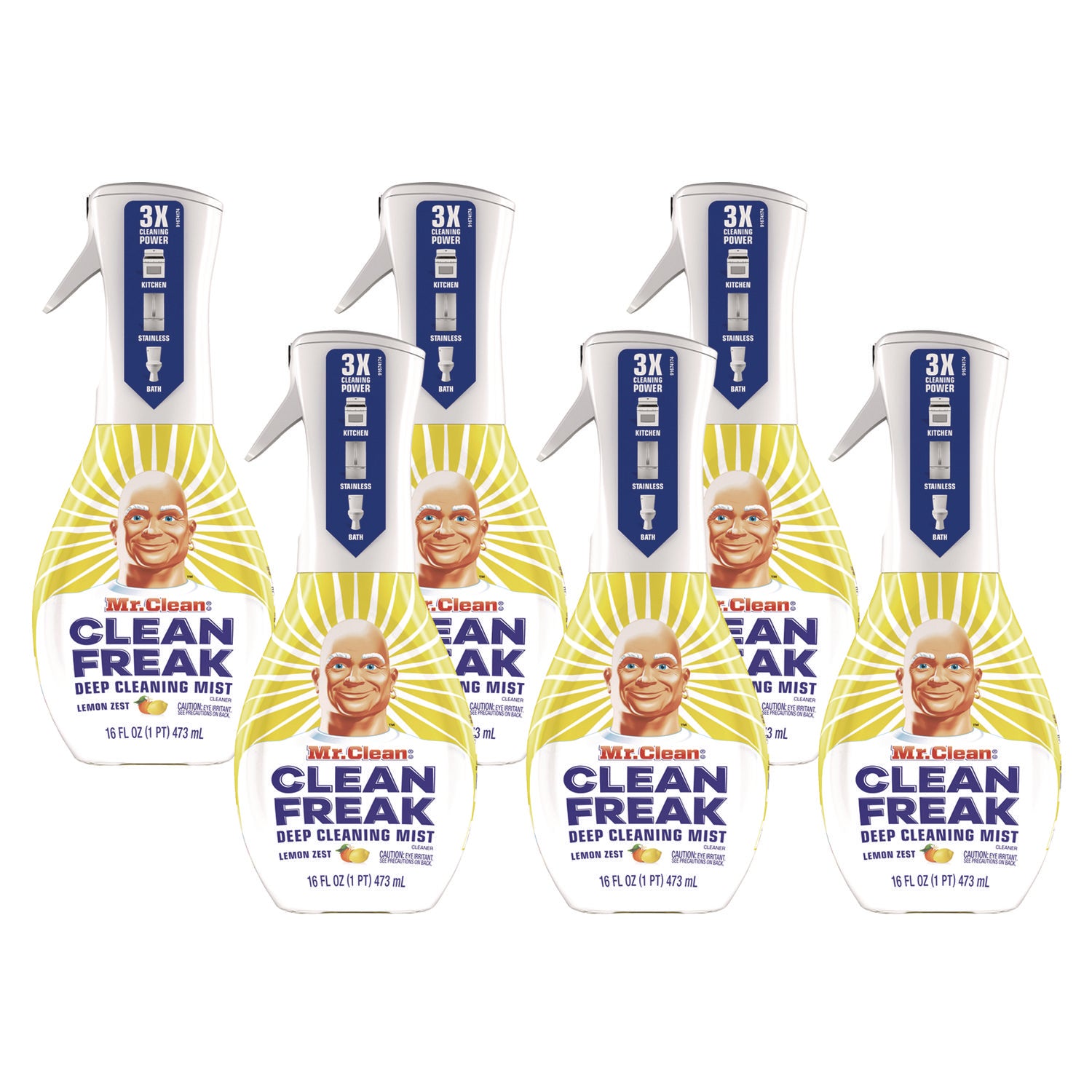 Clean Freak Deep Cleaning Mist Multi-Surface Spray, Lemon, 16 Oz Spray Bottle, 6/carton