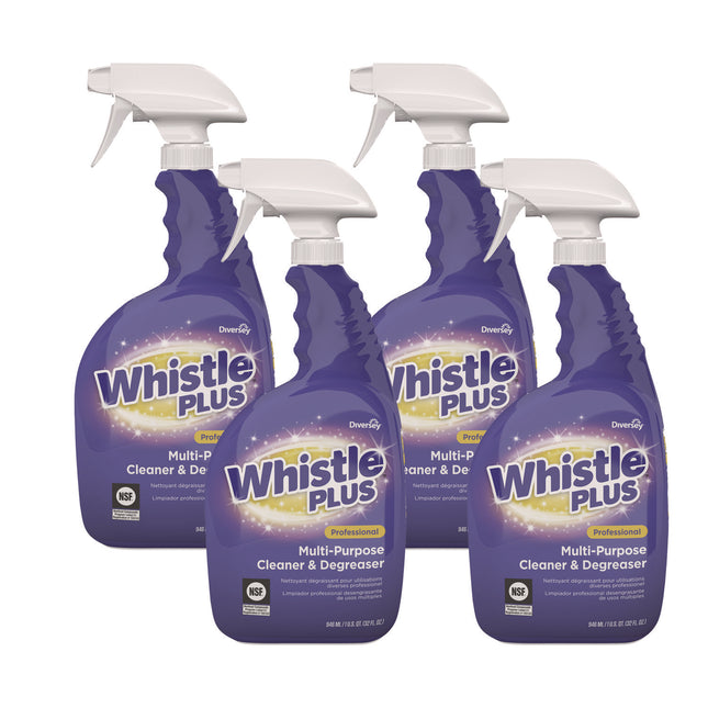 Whistle Plus Professional Multi-Purpose Cleaner/degreaser, Citrus, 32 Oz Spray Bottle, 4/carton