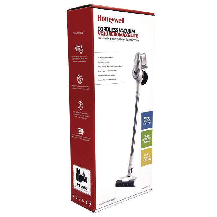 Aeromax Elite VC10 Cordless Vacuum, 8.7" Cleaning Path, White