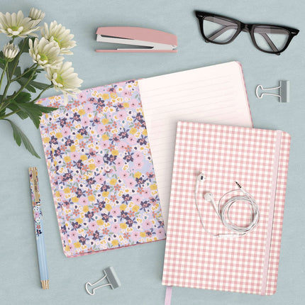 Soft Cover Journal, Medium/College Rule, Pink/White Cover, (96) 8.3 x 5.2 Sheets, 3/Pack