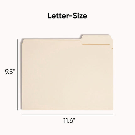 Manila File Folders, 1/3-Cut Tabs: Assorted, Letter Size, 0.75" Expansion, Manila, 100/Box