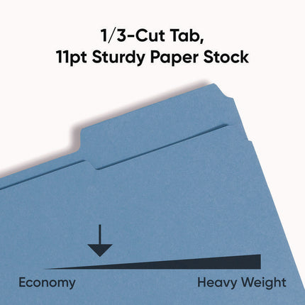 Top Tab Colored Fastener Folders, 0.75" Expansion, 2 Fasteners, Letter Size, Blue Exterior, 50/Box