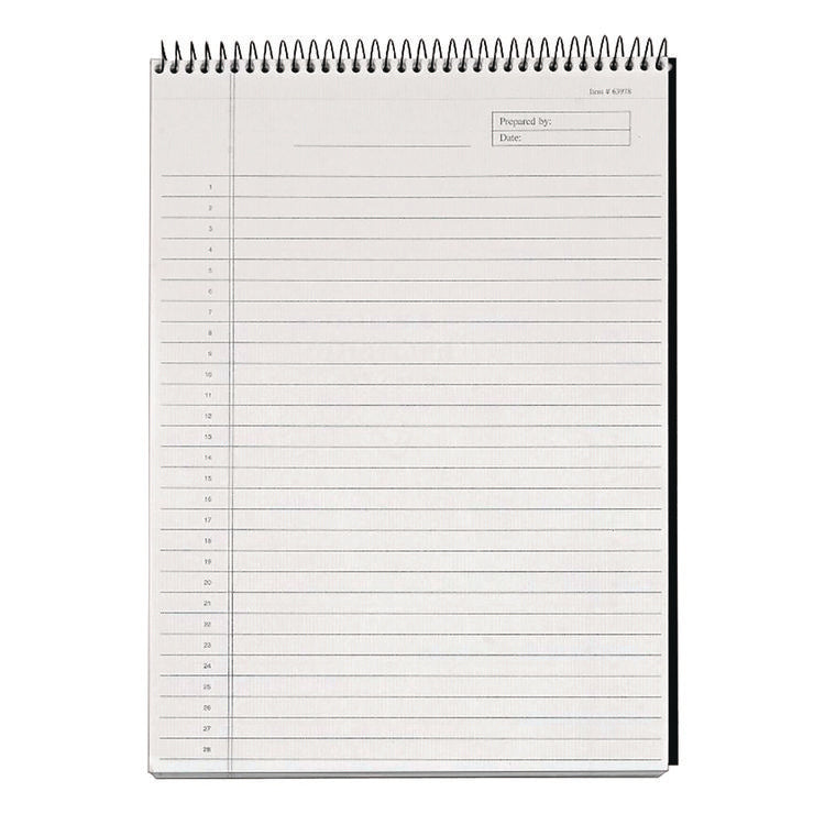 Docket Diamond Top-Wire Ruled Planning Pad, Wide/legal Rule, Black Cover, 60 White 8.5 X 11.75 Sheets