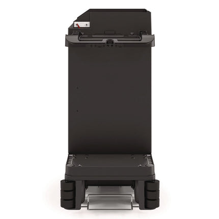 Partially Assembled Premium Housekeeping Cart, Plastic, 1 Shelf, 24 x 62.13 x 49.75, Black