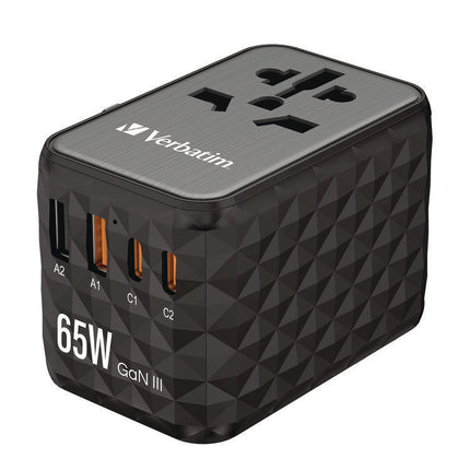 UTA-05 Gan III Universal Travel Adapter, (2) USB-A/(2) USB-C/Quick Charge 4+
