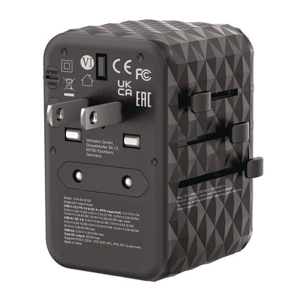 UTA-05 Gan III Universal Travel Adapter, (2) USB-A/(2) USB-C/Quick Charge 4+