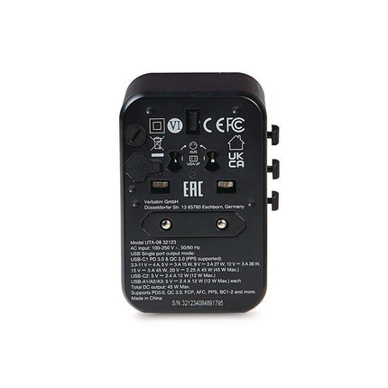 UTA-08 Universal Travel Adapter, (3) USB-A/(3) USB-C