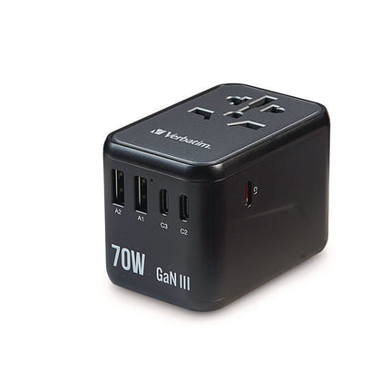 UTA-09 Gan III Universal Travel Adapter, (2) USB-A/(2) USB-C/USB-C with Power Delivery 3.0