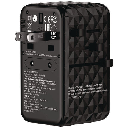UTA-10 GaN III Universal Travel Adapter, (3) USB-A/(3) USB-C