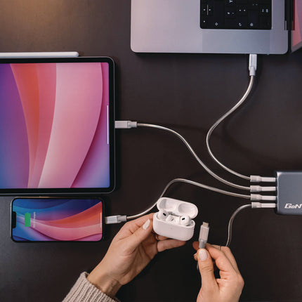 100 W 4-Port GaN Wall Charger, Black/Gray