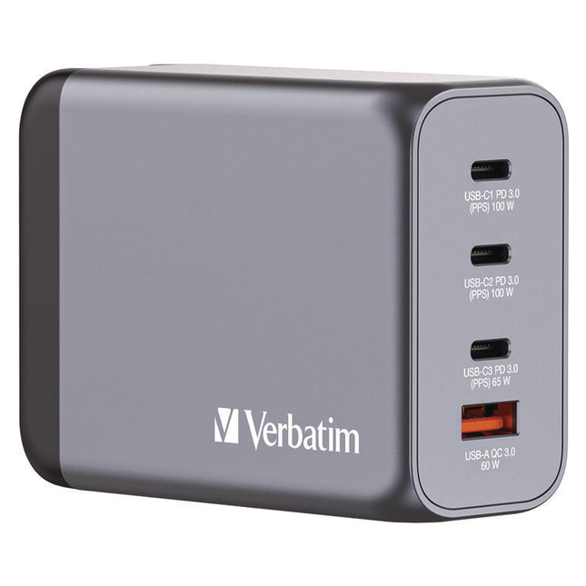 200 W 4-Port GaN Wall Charger, Black/Gray