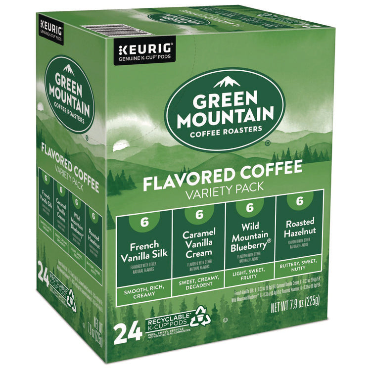 Flavored Variety Coffee K-Cups, Assorted Flavors, 0.38 oz K-Cup, 24/Box