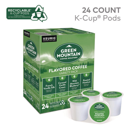 Flavored Variety Coffee K-Cups, Assorted Flavors, 0.38 oz K-Cup, 24/Box