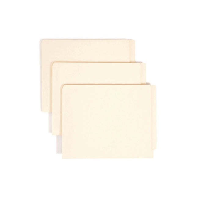 End Tab Fastener Folders with Reinforced Straight Tabs, 11-pt Manila, 2 Fasteners, Letter Size, Manila Exterior, 50/Box