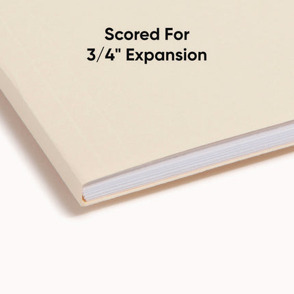 Top Tab Fastener Folders, 1/3-Cut Tabs: Assorted, 0.75" Expansion, 2 Fasteners, Letter Size, Manila Exterior, 50/Box