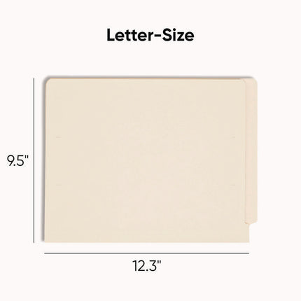 Heavyweight Manila End Tab Folders, 9.5" High Front, Straight Tabs, Letter Size, 0.75" Expansion, Manila, 100/Box