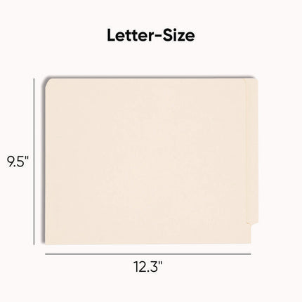 End Tab Fastener Folders with Reinforced Straight Tabs, 11-pt Manila, 2 Fasteners, Letter Size, Manila Exterior, 50/Box