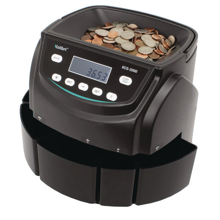 KCS-2000 Coin Sorter, 300 Coins/min, 10 x 11.6 x 13.6, Black