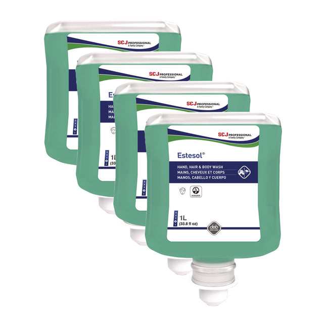 Estesol Hand, Hair and Body Cleaner Manual Cartridge, Rainforest Scent, 1 L, 6/Carton