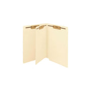 End Tab Classification Folders, 0.75" Expansion, 1 Divider, 4 Fasteners, Letter Size, Manila Exterior, 200/Box