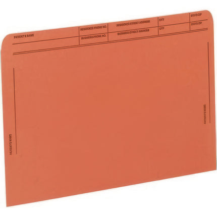 Patient File Pocket, Letter Size, Orange, 50/Box