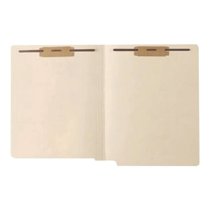 End Tab Fastener Folders, 0.75" Expansion, 2 Fasteners, Letter Size, Manila Exterior, 250/Box