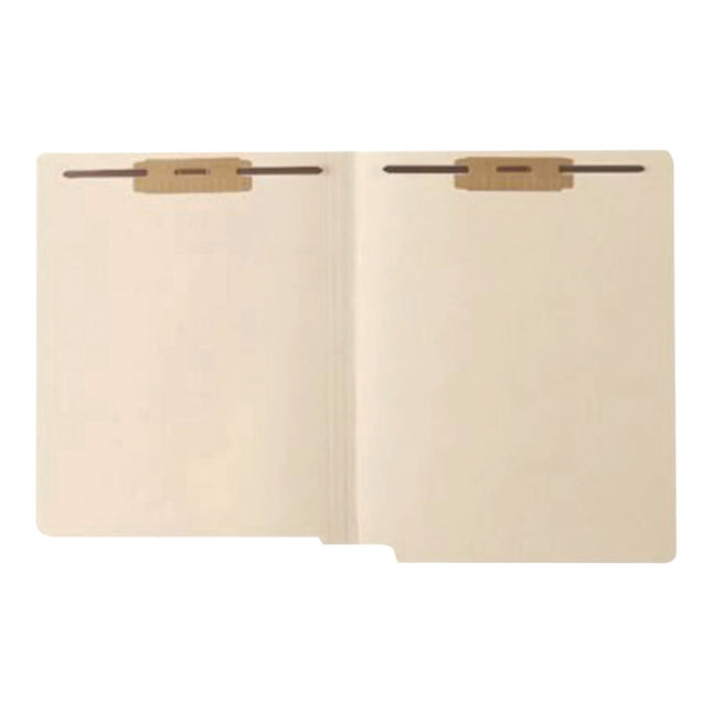 End Tab Fastener Folders, 0.75" Expansion, 2 Fasteners, Letter Size, Manila Exterior, 250/Box