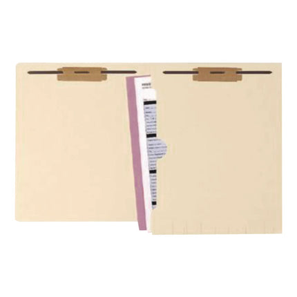 Full Pocket End Tab Fastener Folders, 0.75" Expansion, 2 Fasteners, Letter Size, Manila Exterior, 50/Box