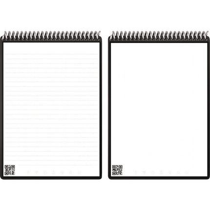 Flip Smart Notepad, Black Cover, Lined/Dot Grid Rule, 6 x 8.8, White, 18 Sheets