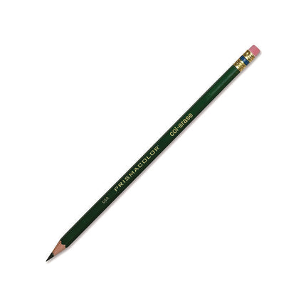 Col-Erase Pencil With Eraser, 0.7 Mm, 2b (#1), Green Lead, Green Barrel, Dozen