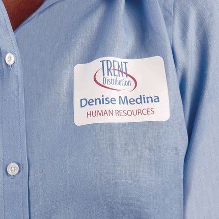 Ecofriendly Adhesive Name Badge Labels, 3.38 X 2.33, White, 160/box