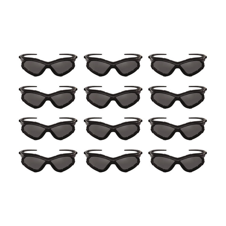 V30 Nemesis Foam Safety Glasses, Black Nylon Frame, Smoke Polycarbonate Lens, 12/Carton