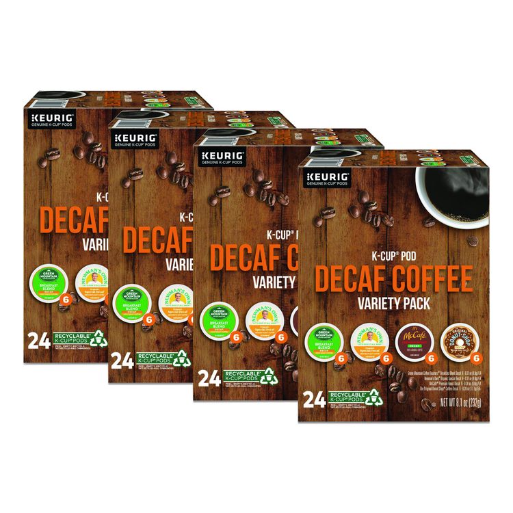 Decaf Variety Coffee K-Cups, Assorted Flavors, 96/Carton