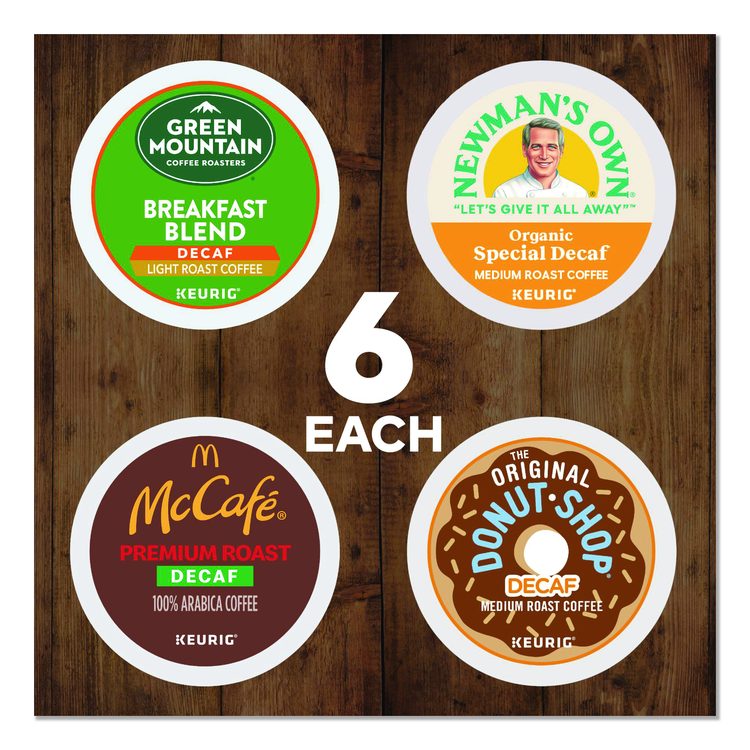 Decaf Variety Coffee K-Cups, Assorted Flavors, 96/Carton