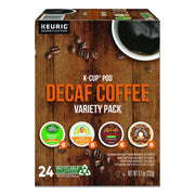 Decaf Variety Coffee K-Cups, Assorted Flavors, 0.38 oz K-Cup, 24/Box