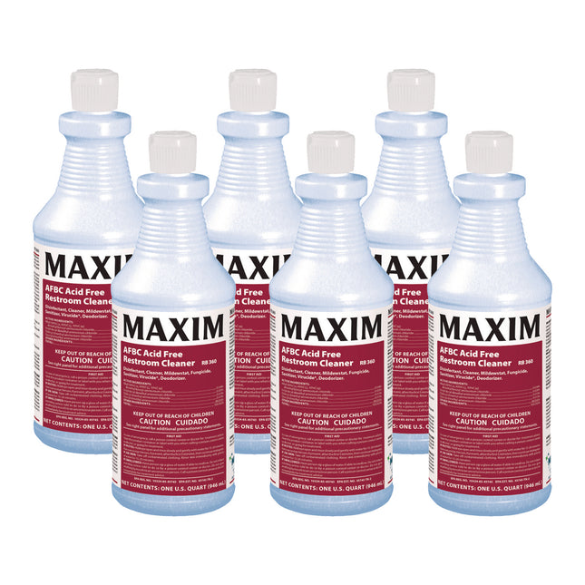 AFBC Acid-Free Restroom Cleaner, Safe-to-Ship, Fresh Scent, 32 oz Bottle, 6/Carton