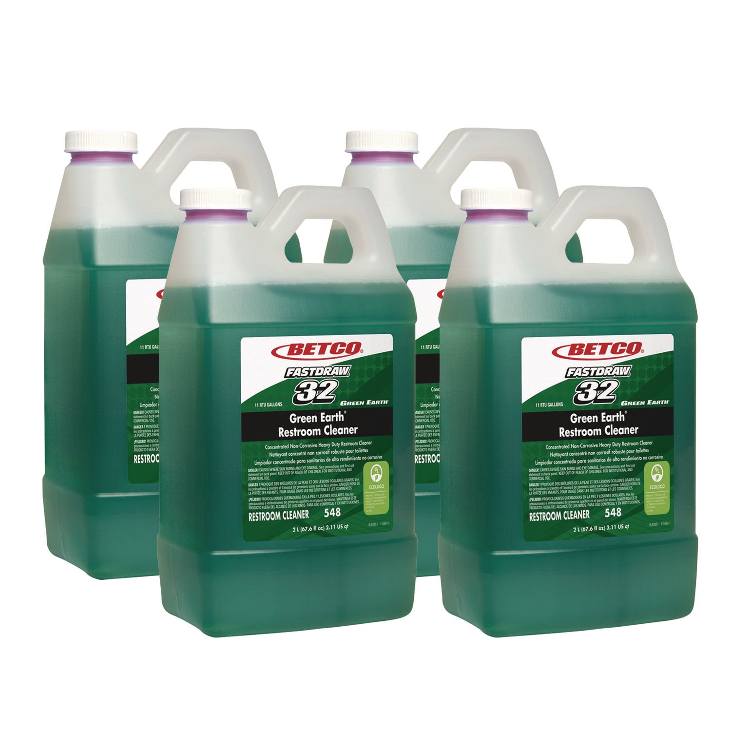 Fastdraw 32 Green Earth Restroom Cleaner, Citrus Floral, 2 L Bottle, 4/carton