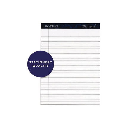 Docket Diamond Ruled Pads, Wide/legal Rule, 50 White 8.5 X 11.75 Sheets, 2/box