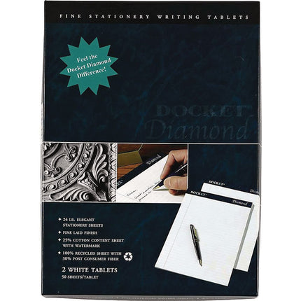 Docket Diamond Ruled Pads, Wide/legal Rule, 50 White 8.5 X 11.75 Sheets, 2/box