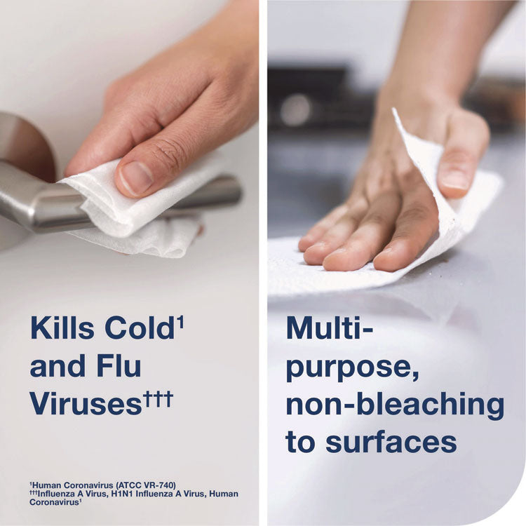 Disinfectant Wipe Jumbo Rolls, 1-Ply, 8 x 6, Lemon, White, 800 Sheets, 2/Carton