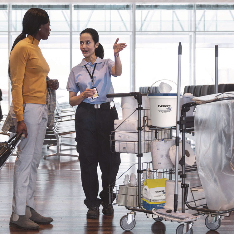 Disinfectant Wipe Jumbo Rolls, 1-Ply, 8 x 6, Lemon, White, 800 Sheets, 2/Carton