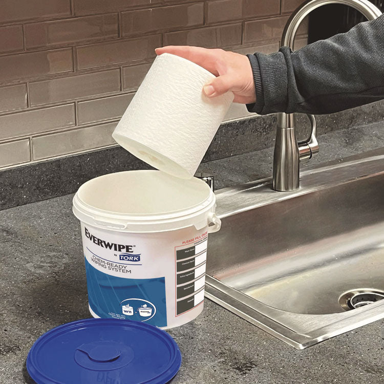 Chem-Ready Wiping Rolls, 1-Ply, 12 x 5.25, White, 180 Sheets, 6 Rolls/Carton