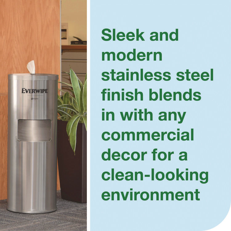 Stainless Steel Wet Wipe Stand, 15 x 15 x 37.25, Stainless Steel