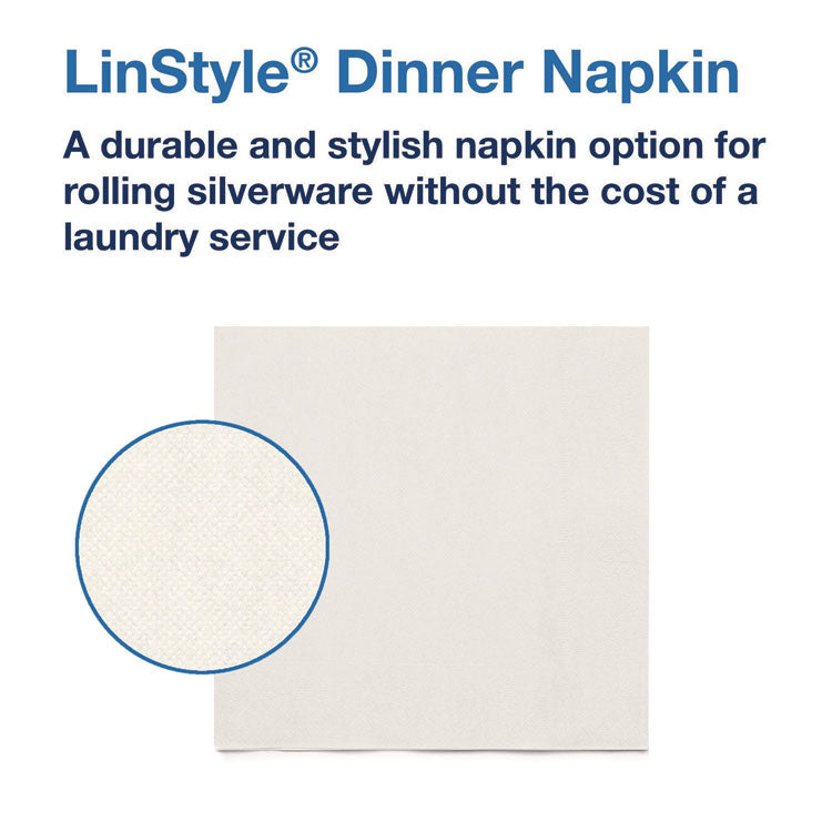 LinStyle Dinner Napkin, 1-Ply, 15 x 16, White, 1,000/Carton