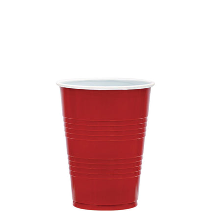 SOLO Party Plastic Cold Drink Cups, 16 oz, Red, 24/Pack, 25 Packs/Carton