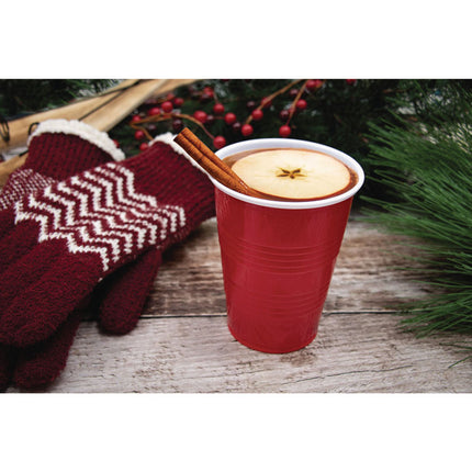 SOLO Party Plastic Cold Drink Cups, 16 oz, Red, 24/Pack, 25 Packs/Carton
