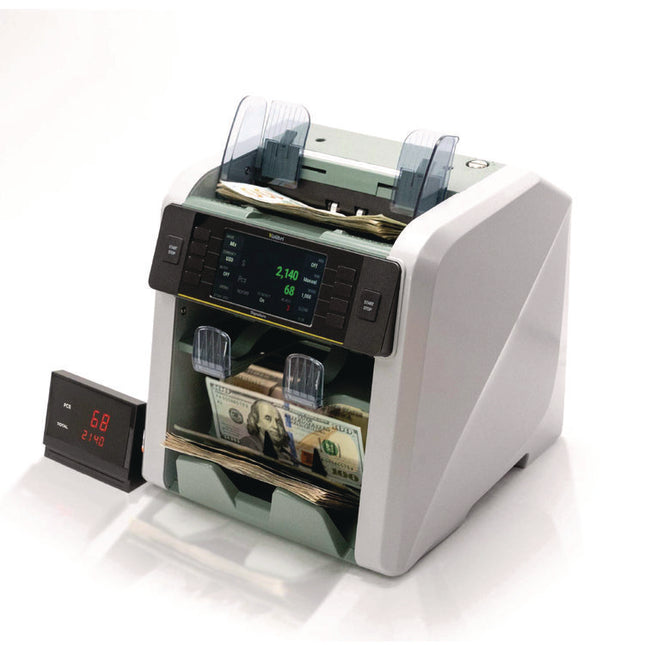 Signature Mixed Denomination Counter, 1,200 Bills/min, 10.5 x 11.7 x 10.5, Light Gray